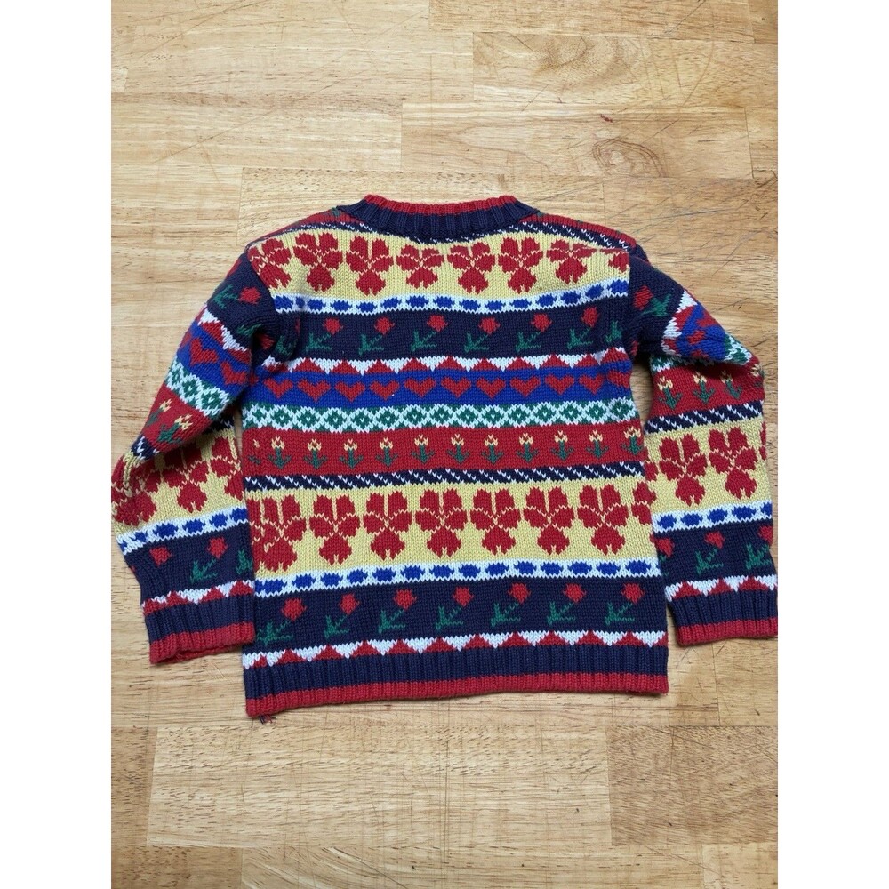 Vintage Warm Heart 2T Flower Cotton Buttondown Cardigan - Picture 6 of 9